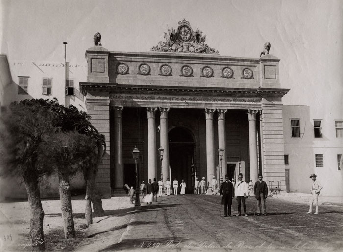 gate of royal palace, Alexandria, 1880s, Zangaki photo