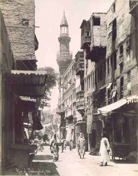 Rue Souroughieh, Cairo 1890s, photographed by J.P. Sebah