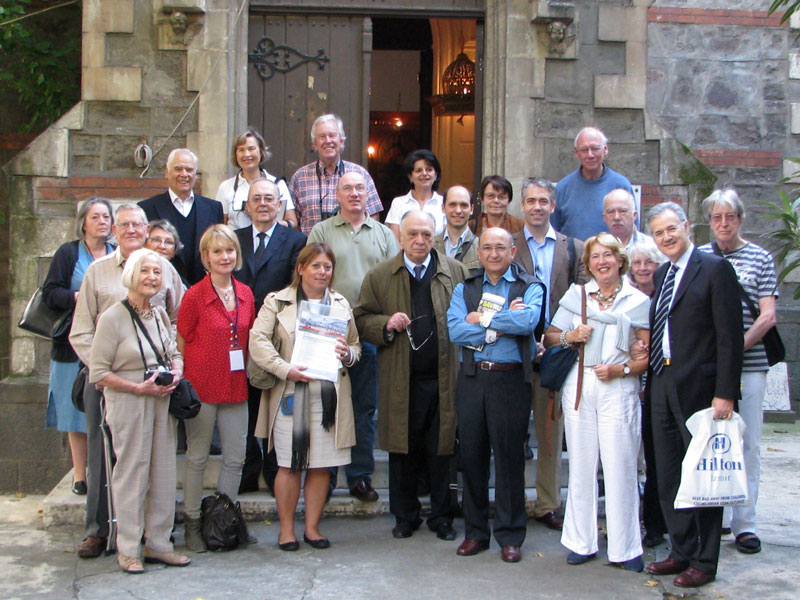 Part of the group at the gates of the former Dutch Protestant Church (currently the Greek Orthodox, Agia Photini) of Alsancak