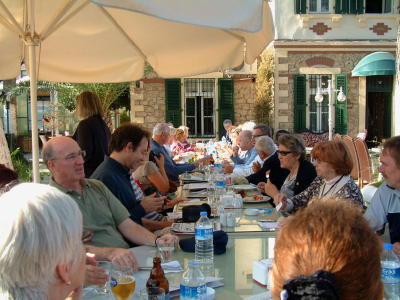 Group meal at the former Pengelley house in Buca