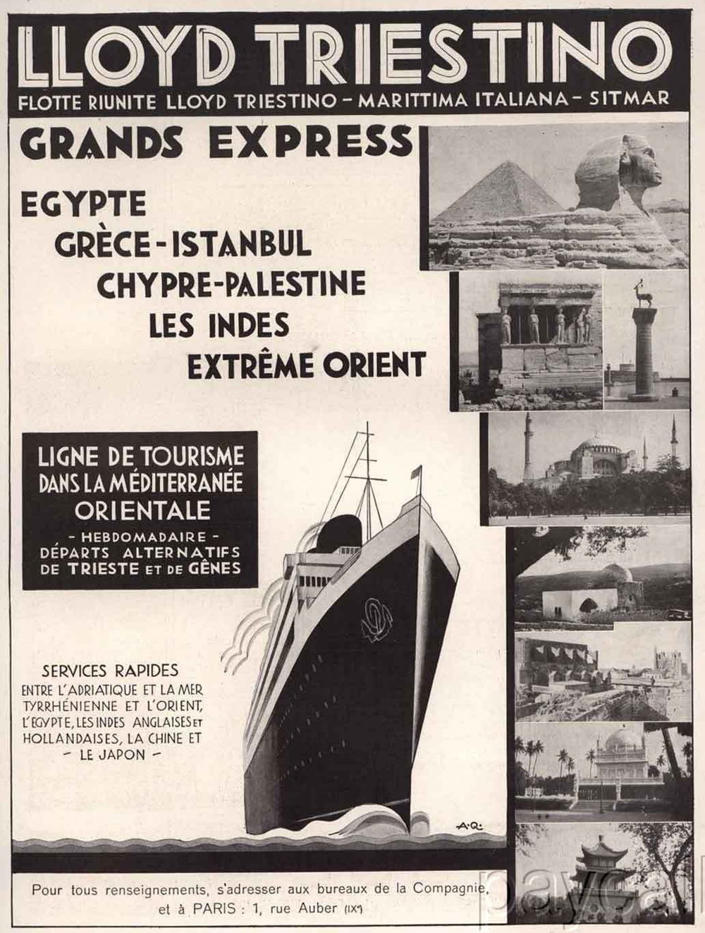 70x50 Mediterranean cruises 1934 Details about   Poster Italian Line Lloyd Triestino 